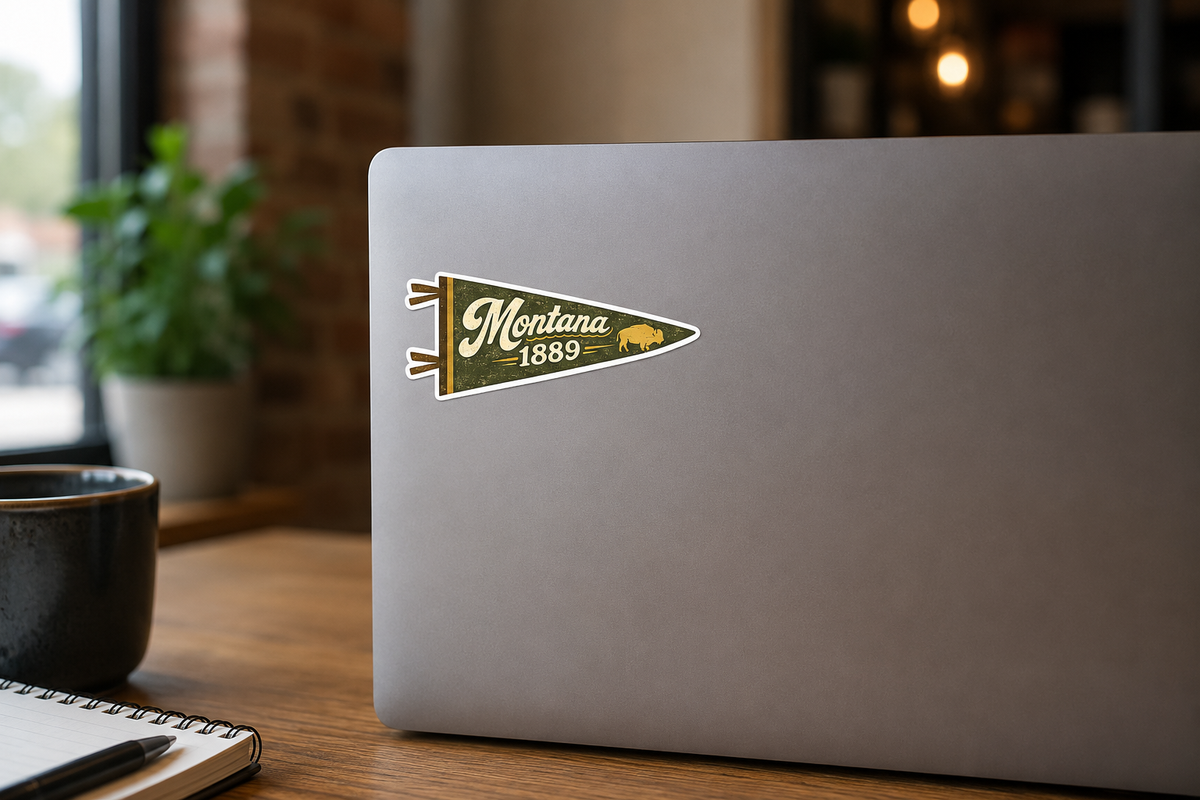 Montana 1889 Forest Green Pennant Sticker