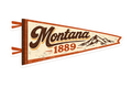 Montana 1889 Cream/Rust Pennant sticker, flat artwork