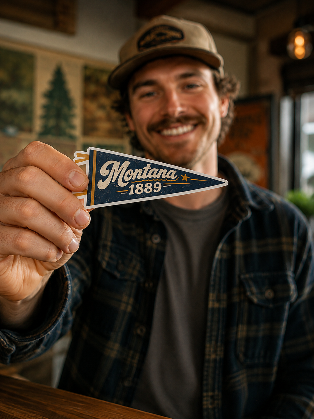 Montana 1889 Retro Lettering design, held