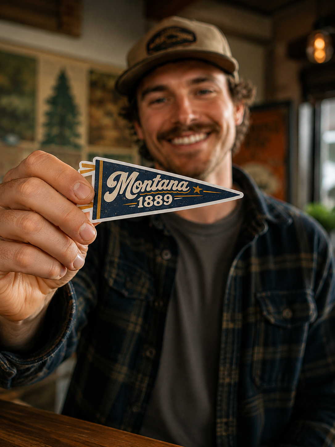 Montana 1889 Retro Lettering design, held