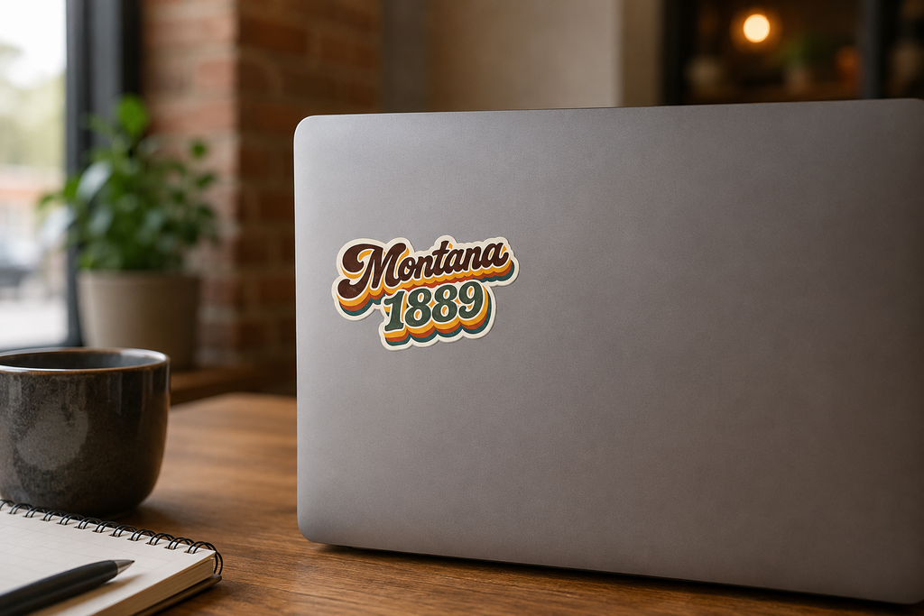 Montana 1889 Retro Lettering Sticker