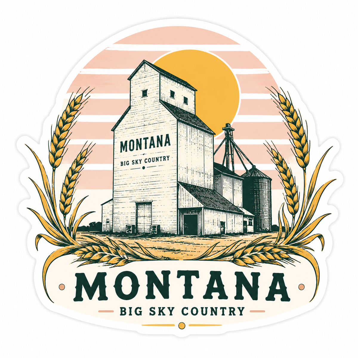 Montana Grain Elevator Crest design, flat