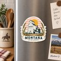 Montana Grain Elevator Crest magnet on a fridge