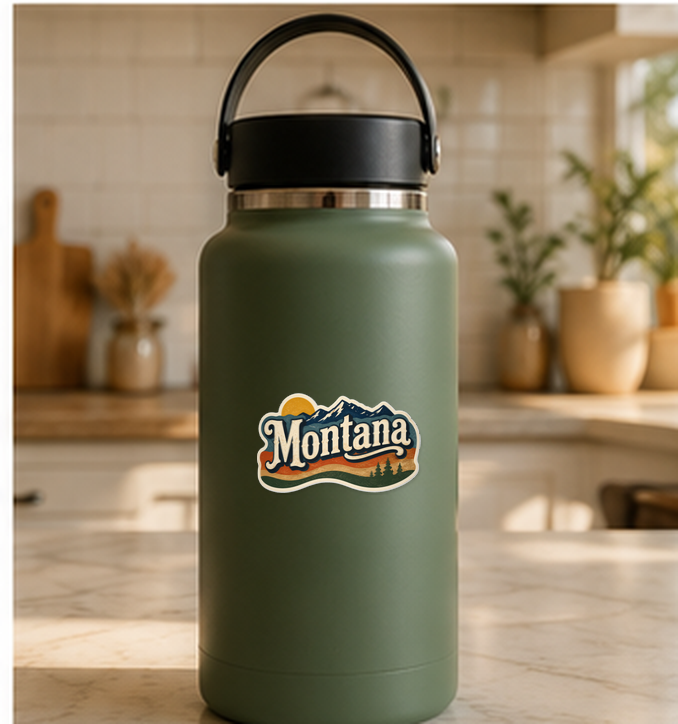 Montana Retro Mountain Sticker