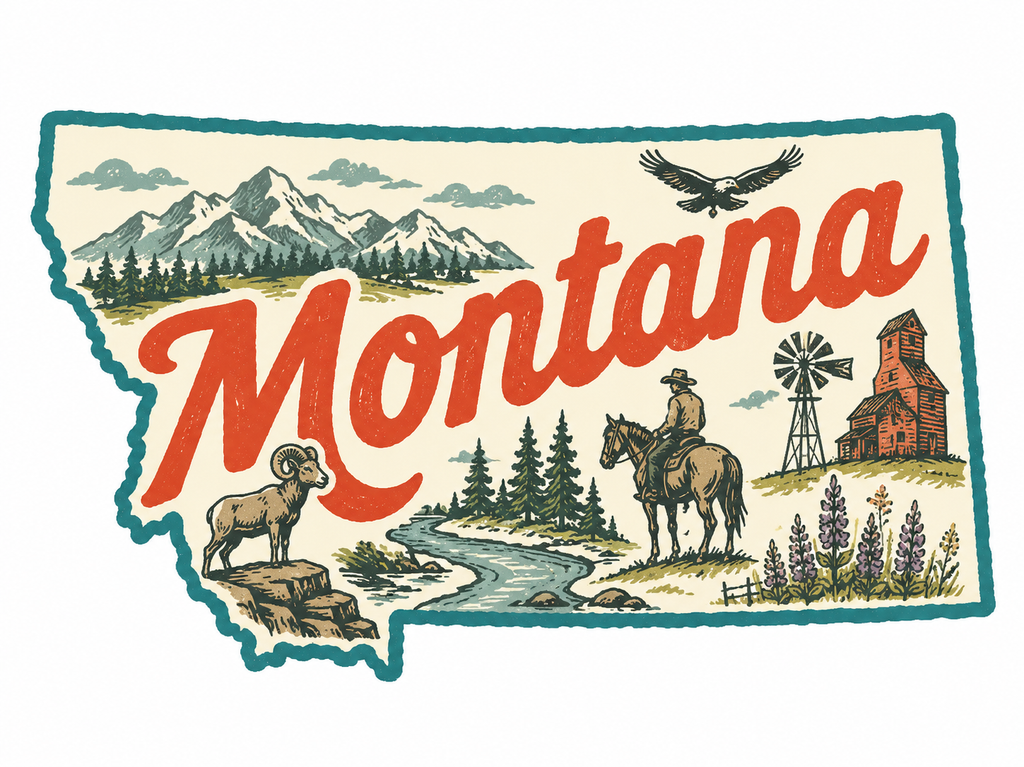 Montana State design, flat