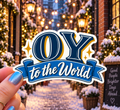 Oy to the World sticker, shown in use