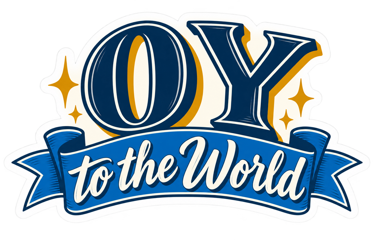Oy to the World sticker, flat artwork