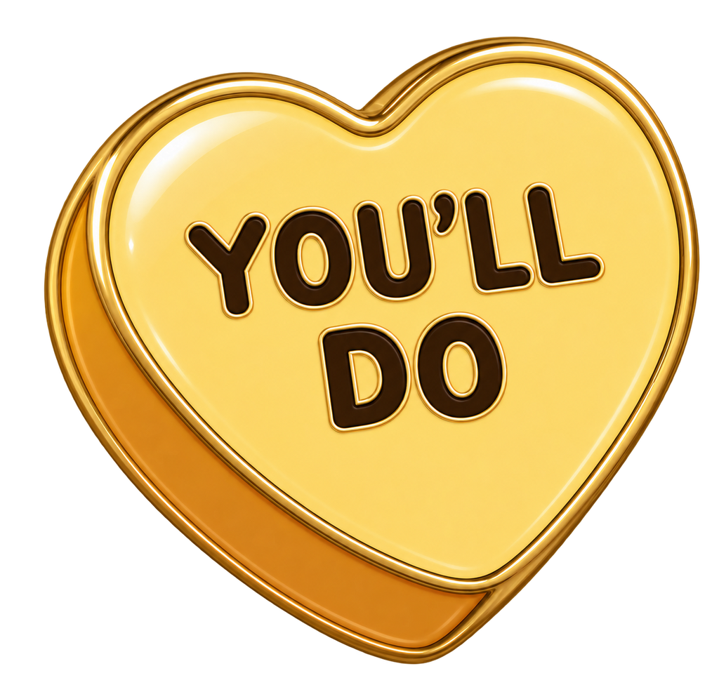 You'll Do Conversation Heart Sticker