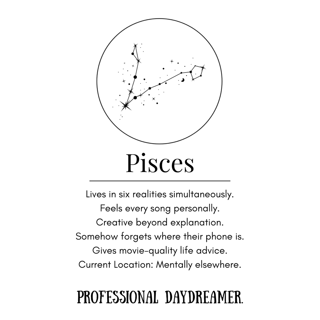 Pisces Funny Zodiac sticker, flat artwork