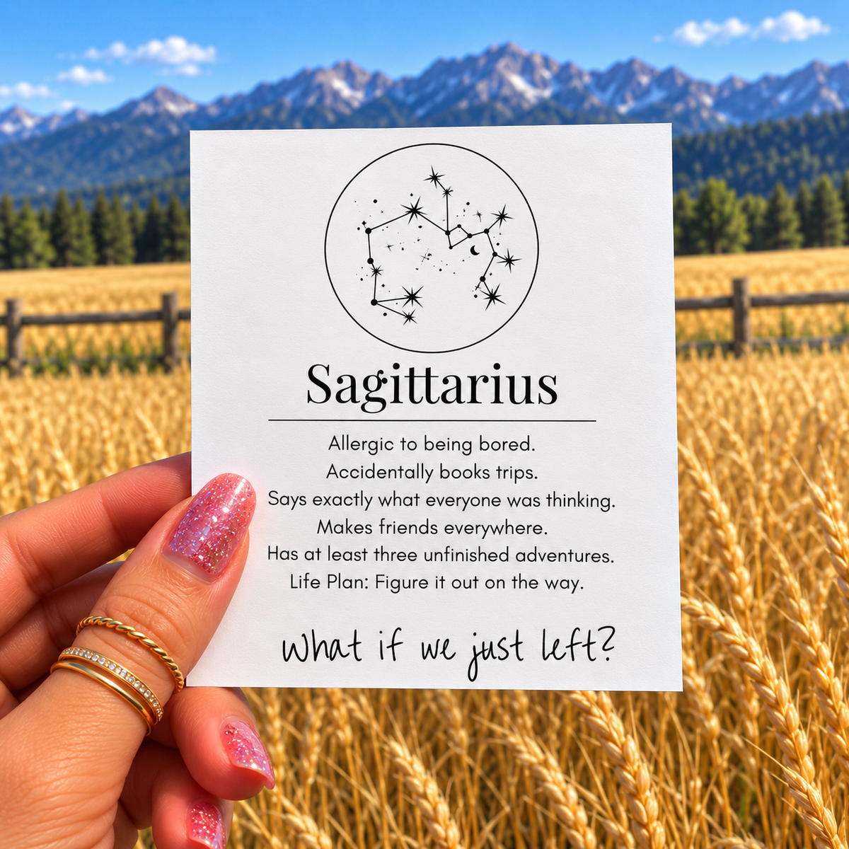 Sagittarius Funny Zodiac sticker, shown in use