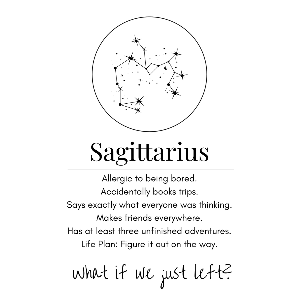 Sagittarius Funny Zodiac sticker, flat artwork