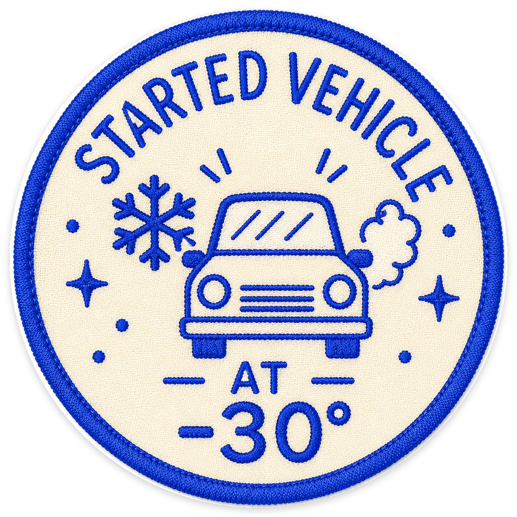 Started Vehicle at -30° Sticker