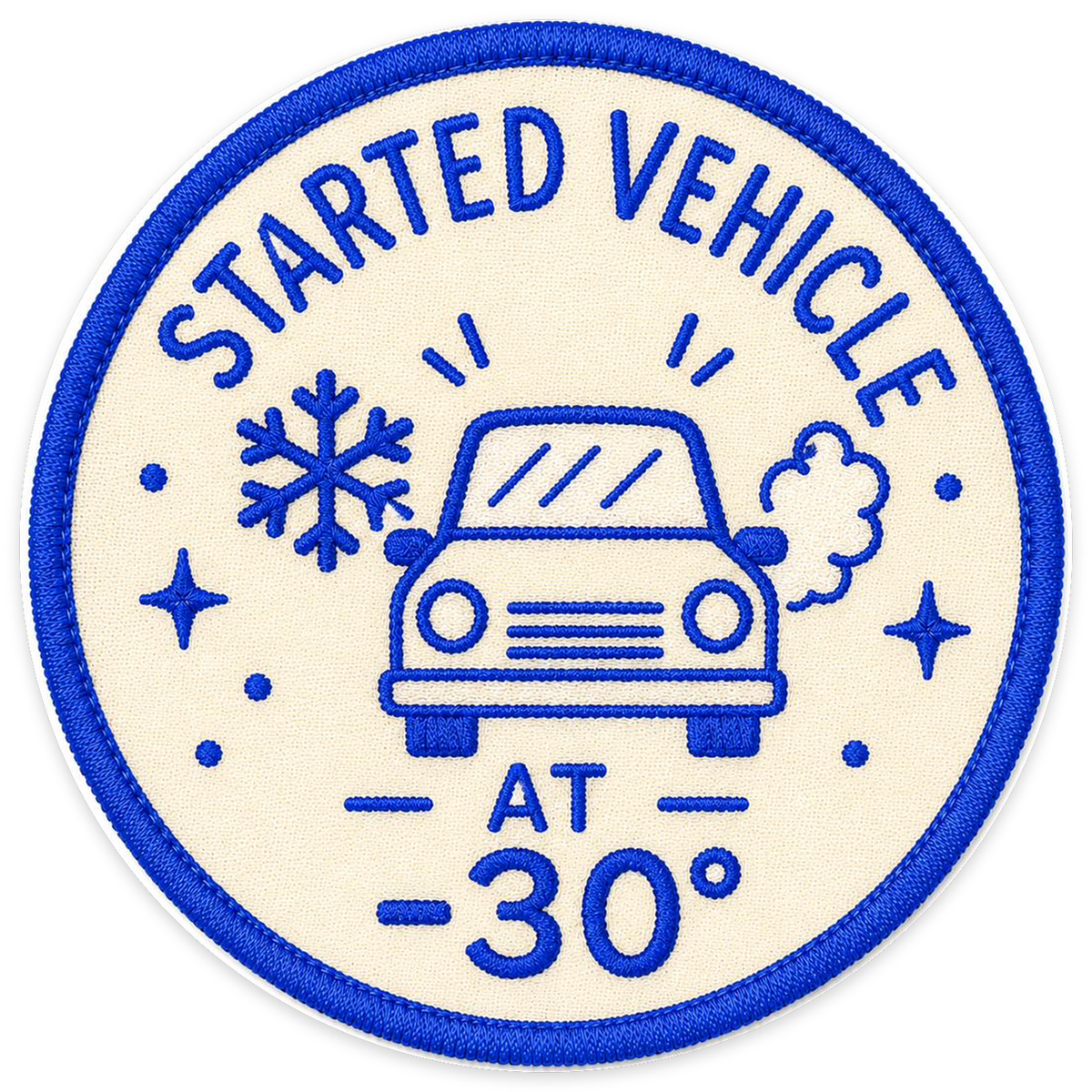 Started Vehicle at -30° Sticker