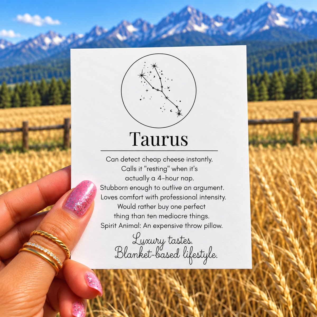 Taurus Funny Zodiac sticker, shown in use