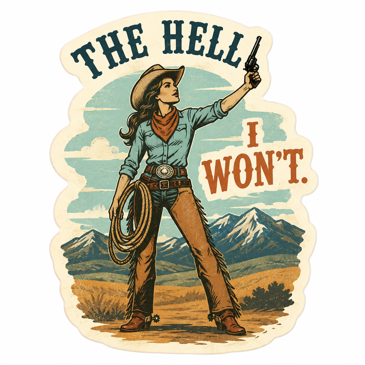 The Hell I Won't design, flat artwork
