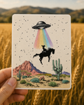 UFO Cowboy Sticker